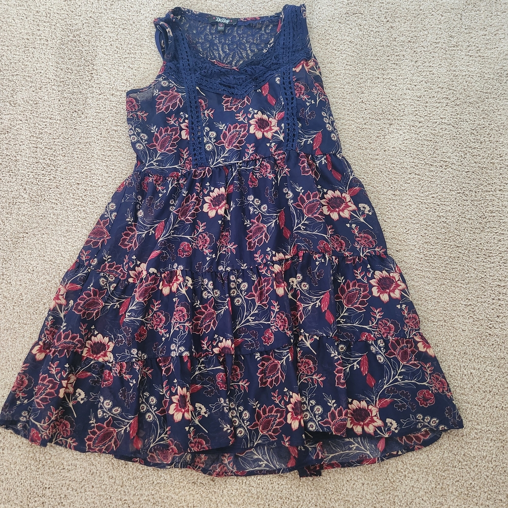 Nordstrom Navy and Pink Floral Mini Dress